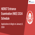NERIST Entrance Examination (NEE) 2024 Schedule Released @nerist.ac.in; Applications to Begin on January 8